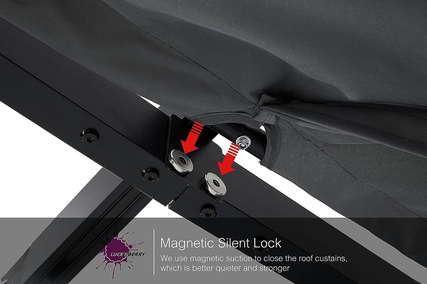 Luckyberry 10' X 10' Outdoor Retractable Pergola with Sun Shade Canopy