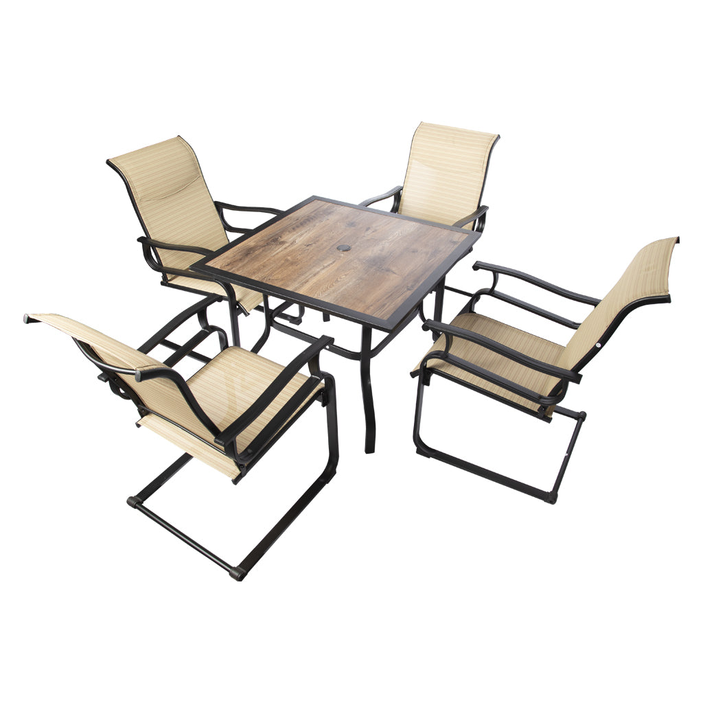 Luckyberry Patio Dining C Spring Motion Textilene Metal Rocker Chairs